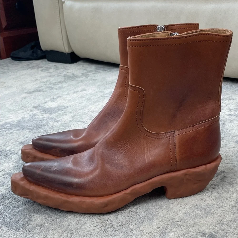 New Camperlab Venga Brown Leather Boots Funky Unique Unisex Sz 41